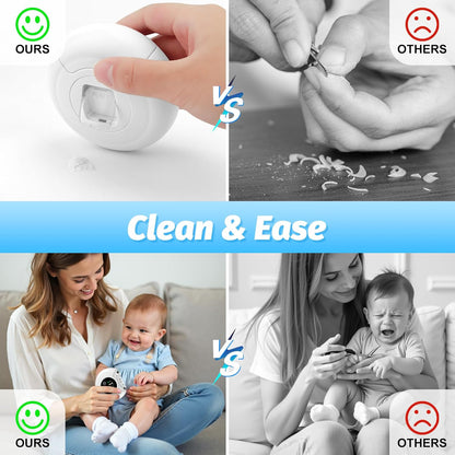 Electric Nail Clipper, Baby Nail Clipper with Nail File & 3 Speed Gears, Electric Nail Trimmer with LED Light & Storage Box, Wireless Automatic Nail Clippers for Baby, Adult, Seniors