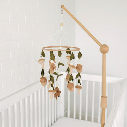 Baby Crib Mobile (Felt Rose) - Baby Shower Gift Nursery Decorations - Handmade Floral Decor for Girls
