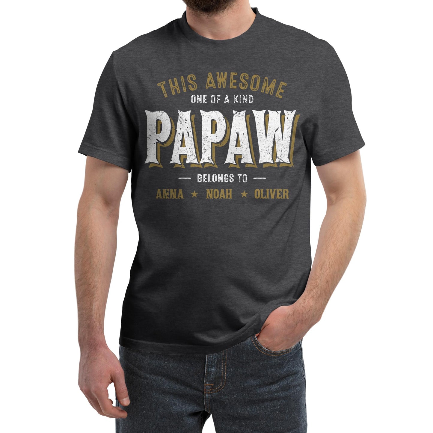 FLOCHIL Personalized Dad Shirt for Men, Custom Dad Shirt with Kids Names, Customized Fathers Day T Shirt, Gifts for Dad