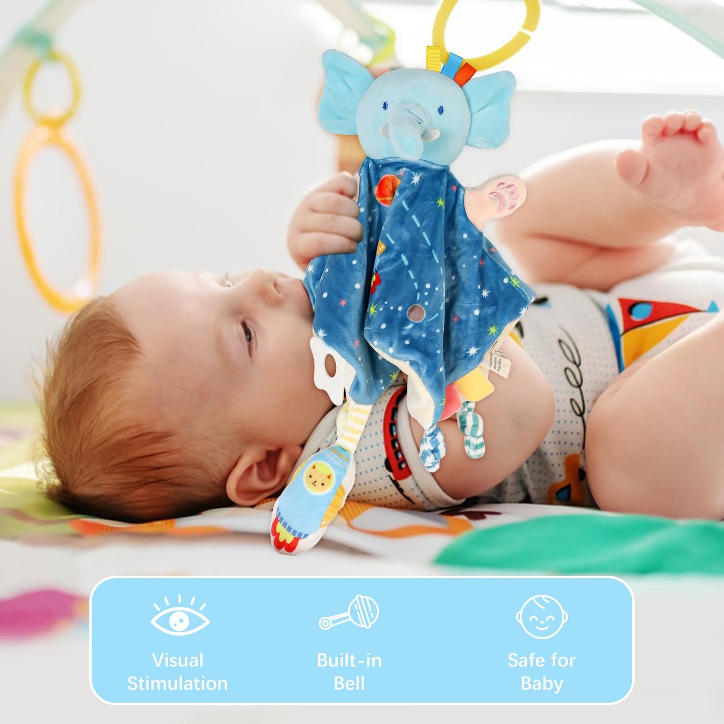 Baby Gift Set for Newborn, Baby Shower Gifts, Wooden Baby Gift Basket Essentials Includes Infant Swaddle Blanket Onesies Rattle Toy Hair Bursh, New Born Baby Christmas Gifts for Girls Boys