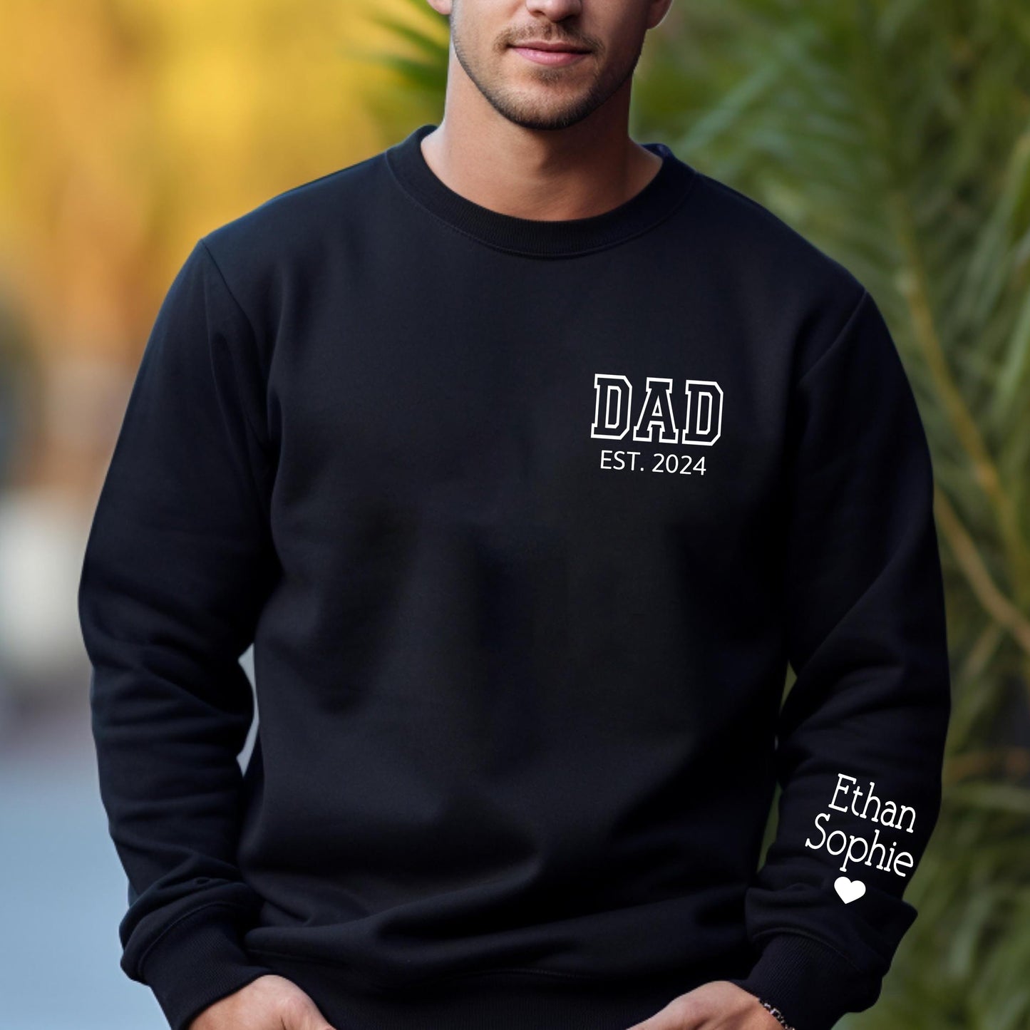 Personalized Dad Est Hoodie with Kids Names - Papa Shirt, New Dad Gift, Fathers Day Hoodie