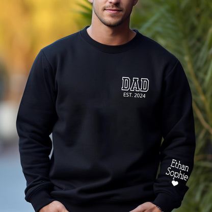 Personalized Dad Est Hoodie with Kids Names - Papa Shirt, New Dad Gift, Fathers Day Hoodie