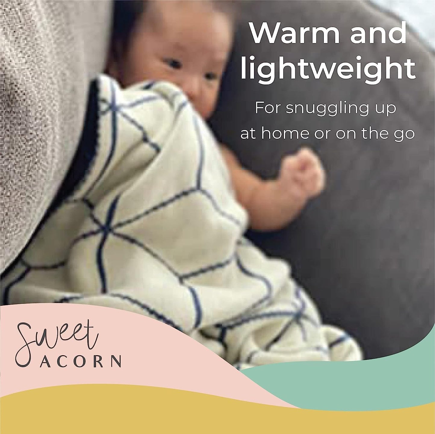Knit Baby Blanket in Elegant Pattern, Organic Cotton Blankets for Crib or Stroller, Receiving Blankets - Salt White