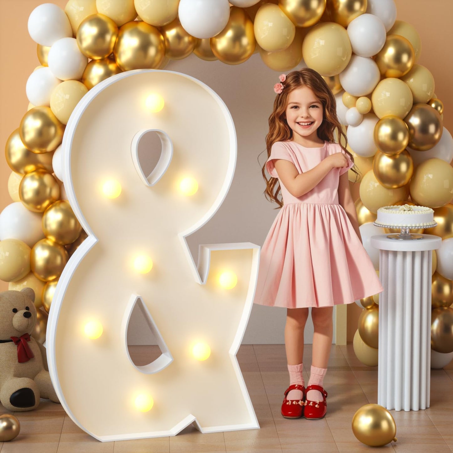 imprsv Marquee Light Up Letters, 3FT Mosaic Letters with Light for Baby Shower Graduation Party Decor, Large A for Engagement Wedding Party Decorations (Need to Assemble)