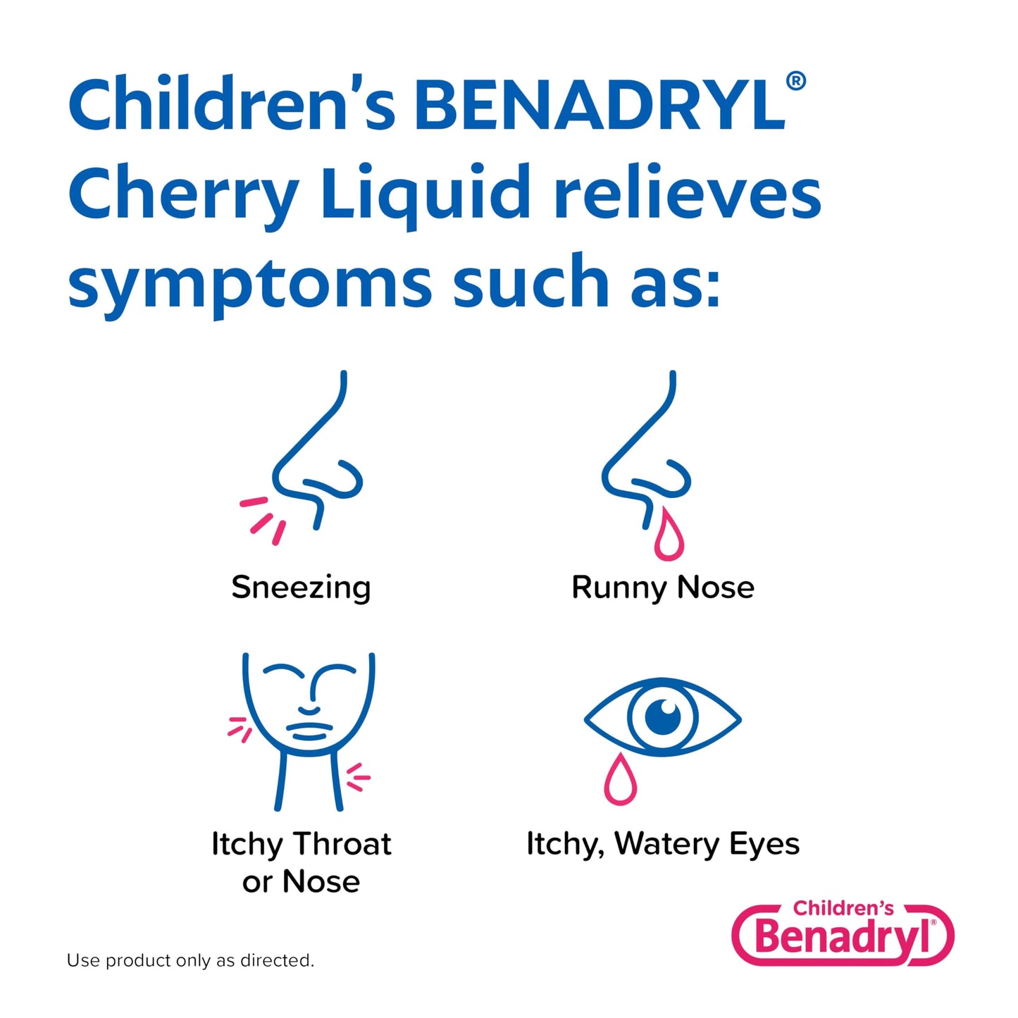 Benadryl Children's Dye-Free Allergy Relief Liquid + 12.5 mg Diphenhydramine HCl, Antihistamine Allergy Medicine for Kids Helps Relieve Runny Nose & Sneezing, Bubble Gum Flavor, 8 fl. oz