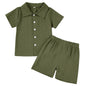 U·nikaka Baby Boys 2 Piece Summer Outfits Casual Toddler Short Sets Little Boys Button Down Shirts Tops and Shorts 2-6Y