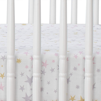 Bedtime Originals Rainbow Unicorn Pink/Purple 4-Piece Baby Crib Bedding Set