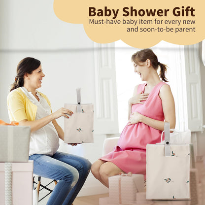 Vegan Leather Baby Changing Mat - Wipeable Portable Changing Pad, Foldable Travel Changing Mat for Baby, Newborns Toddlers Shower Gifts (Flower,20"*28")