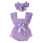 Douhoow Infant Baby Girl Plaid Romper Baby Short Sleeve Pleated Romper Bodysuit Summer Spring Outfits