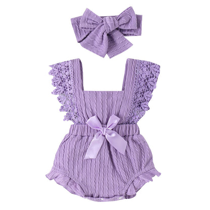 Douhoow Infant Baby Girl Plaid Romper Baby Short Sleeve Pleated Romper Bodysuit Summer Spring Outfits