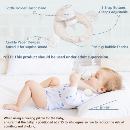 Baby Bottle Holder,Bottle Holder for Baby self Feeding,Baby Bottle Holder Hands Free Feeding,Newborn Bottle Holder,Twin Baby Feeding Pillow,Newborn Essentials (Minty Green）