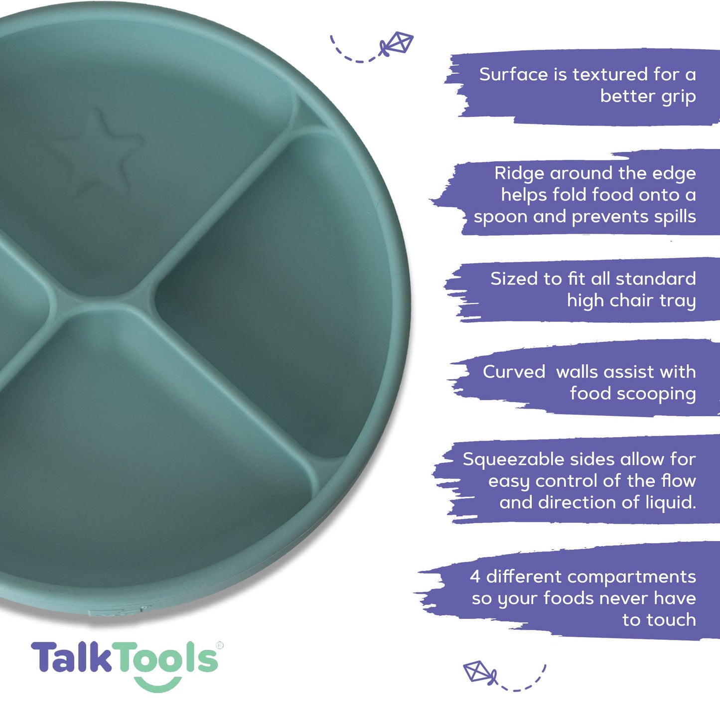 TalkTools ITSY Baby Utensil Set – Silicone Training Cup, Plate and Twin Spoon Pack for Toddlers| Infant First Food Self Feeding Silicone Training Set (Bubblegum)
