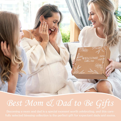 New Mom Gifts for Women, 9pcs Pregnancy Gifts for Expecting Mom, Cute Baby Gifts New Parents Gifts for Couples with Mom and Dad Mugs for Gender Reveal, Baby Shower, First Time Mom Gifts (Blue Gray)