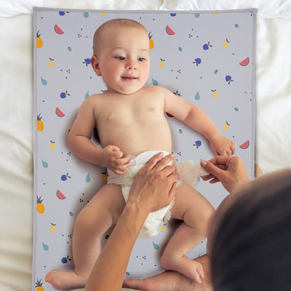 Vegan Leather Baby Changing Mat - Wipeable Portable Changing Pad, Foldable Travel Changing Mat for Baby, Newborns Toddlers Shower Gifts (Flower,20"*28")