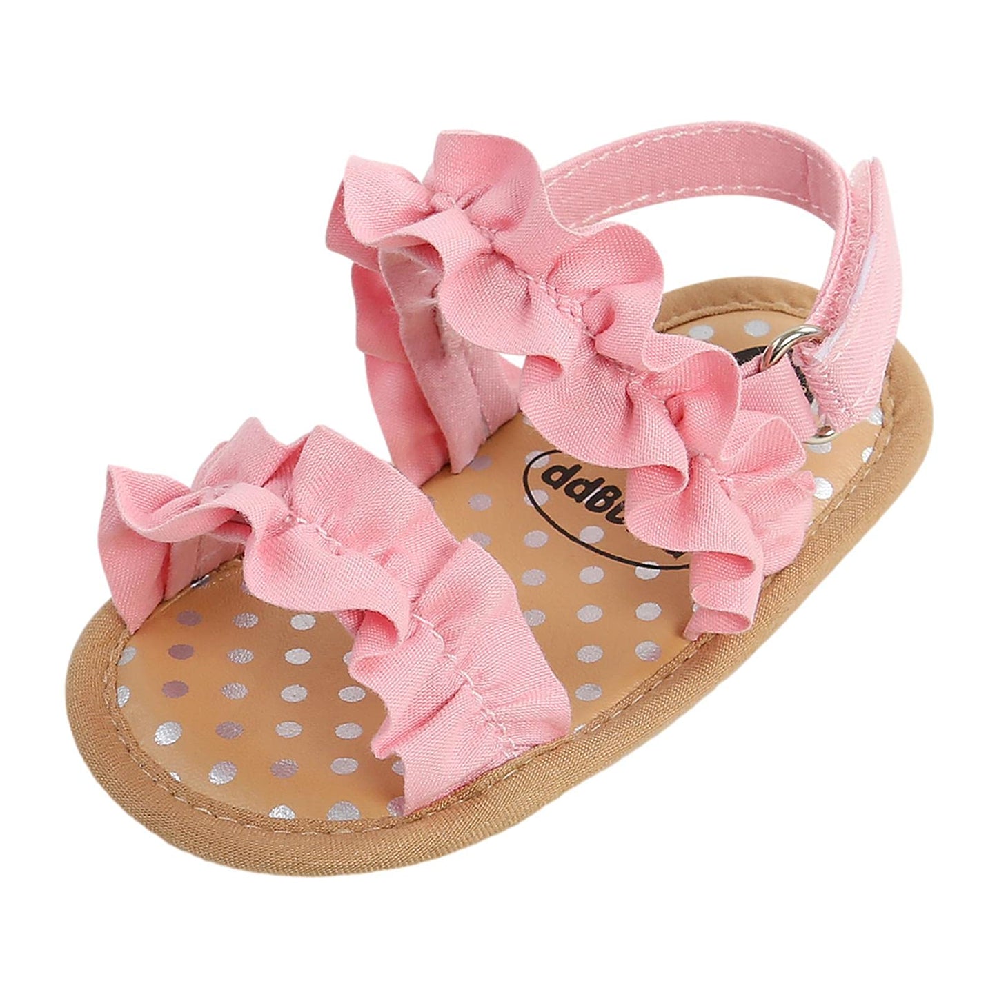 CoKate Baby Girls Sandals Ruffle Bowknot Premium Soft Sole Anti-Slip Open Toe Breathable Summer Outdoor First Walker Shoes Baby Sandals 0-3 months girls
