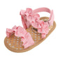 CoKate Baby Girls Sandals Ruffle Bowknot Premium Soft Sole Anti-Slip Open Toe Breathable Summer Outdoor First Walker Shoes Baby Sandals 0-3 months girls