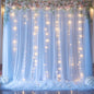 White Tulle Backdrop Curtain with Lights String for Parites 10×8ft Sheer Backdrop Curtains White Curtain Backdrop for Wedding Baby Shower Birthday Party Photo Shoot Decorations(2 Panels 10ft×8ft)