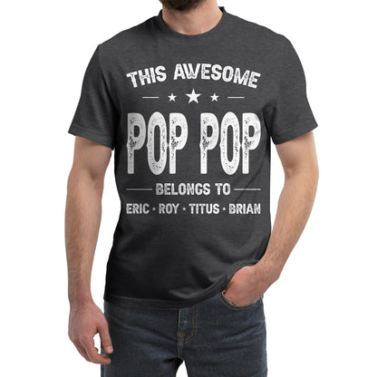 FLOCHIL Personalized Dad Shirt for Men, Custom Dad Shirt with Kids Names, Customized Fathers Day T Shirt, Gifts for Dad