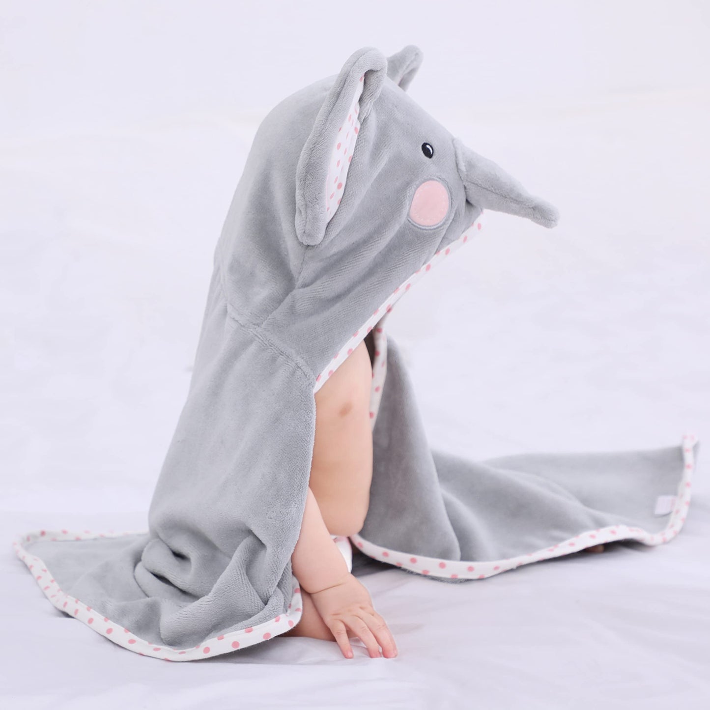Baby Hooded Towel with Unique Animal Design Ultra Soft Thick Cotton Bath Towel for Newborn (Bunny)