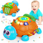 Hanayo Baby Musical Turtle Crawling Girl Toys for 6-18 Months，Infant Early Learning Educational Toy，Baby Girl Gift Essentials for Newborn 7 8 9 11+ Months 1-2 Year Old(Pink)