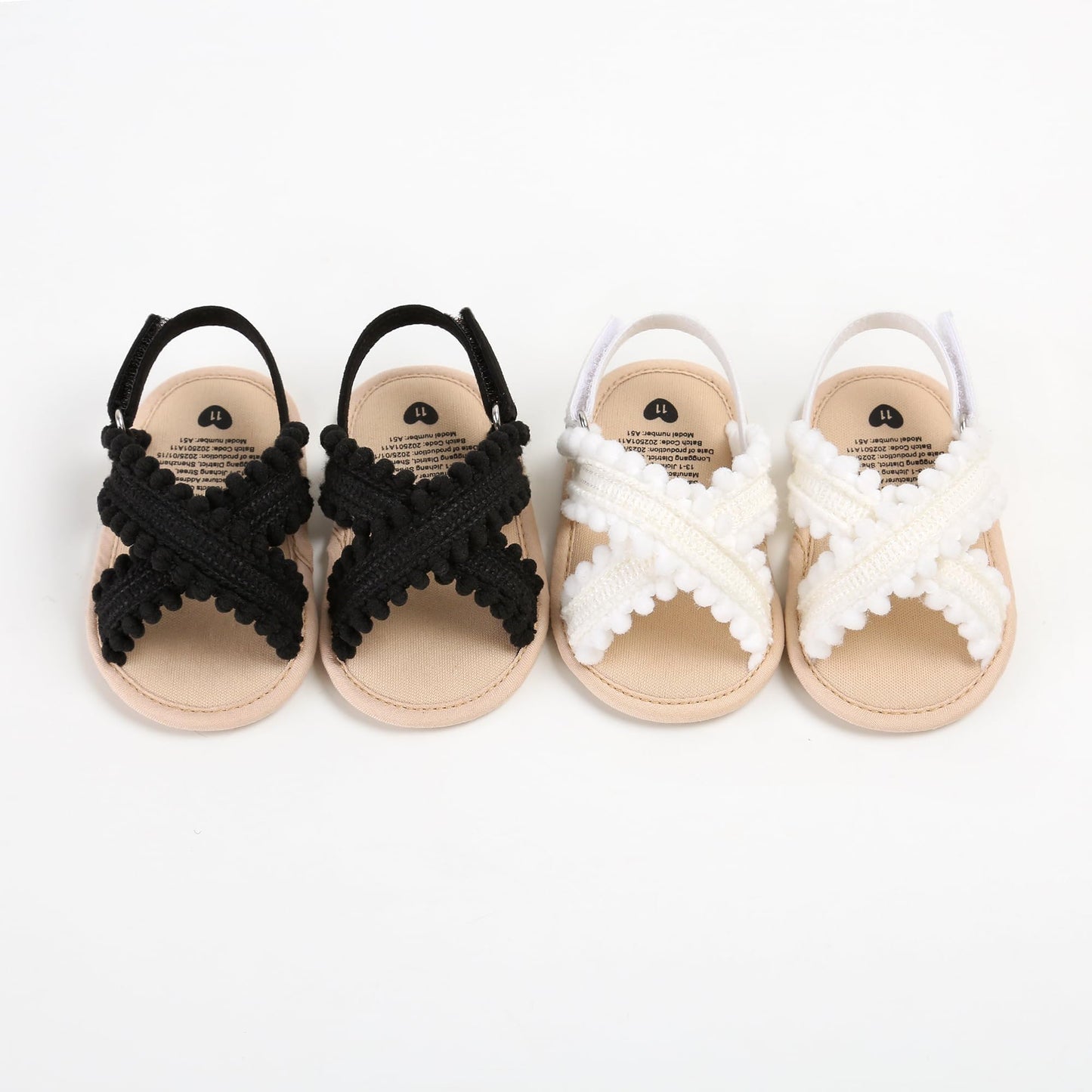 SOFMUO Baby Girls Sandals Premium Soft Sole Infant Indoor Flat Newborn Slippers Lightweight Comfort Toddler Summer Princess Dress Shoes
