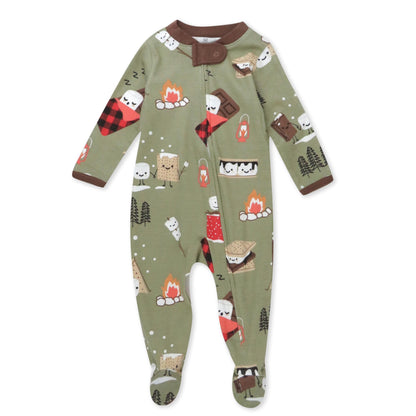 HonestBaby Sleep & Play Footed One-Piece Pajama Sleeper 100% Organic Cotton, Baby Boys