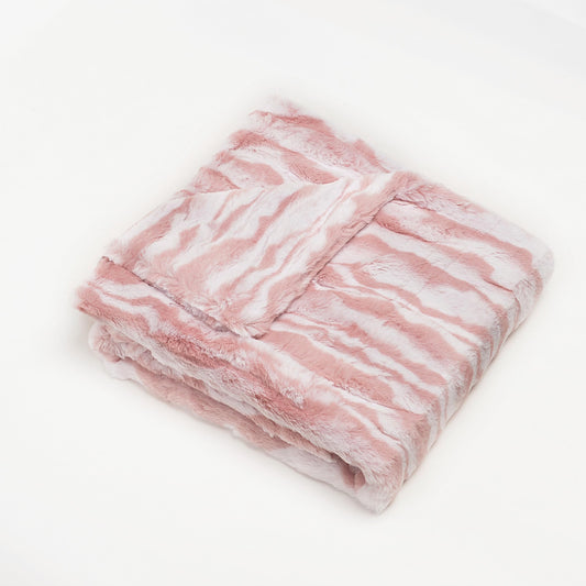 Cuddle Cookie Baby Wavey Faux Fur Blanket, 27 x 33 inches, in Gift Box (Pink)