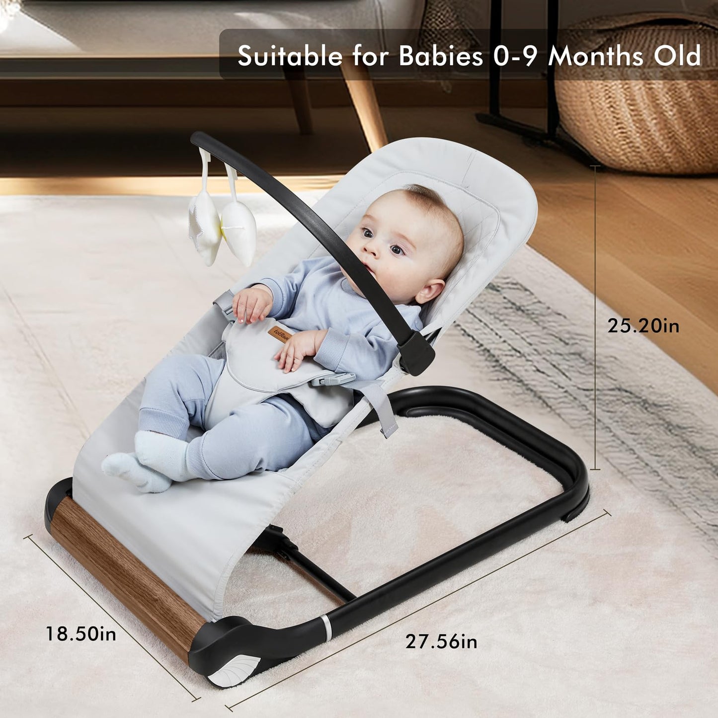 Baby Bouncer Chair - Comfortable Support for Your Little One's Blissful Moments (Normal, Black)