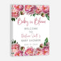 Personalized A Little Snowflake Is On The Way Welcome Sign, Pink, Girl, Winter Baby Shower Canvas