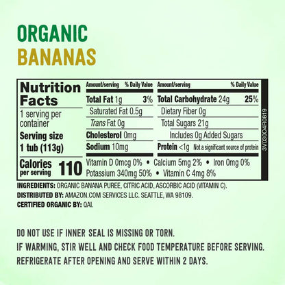 Amazon Brand - Mama Bear Organic Baby Food, Fruit Variety Pack, Apples, Apple Berry Blend, Bananas, Pears, vegetarian, 4 ounce (Pack of 12)
