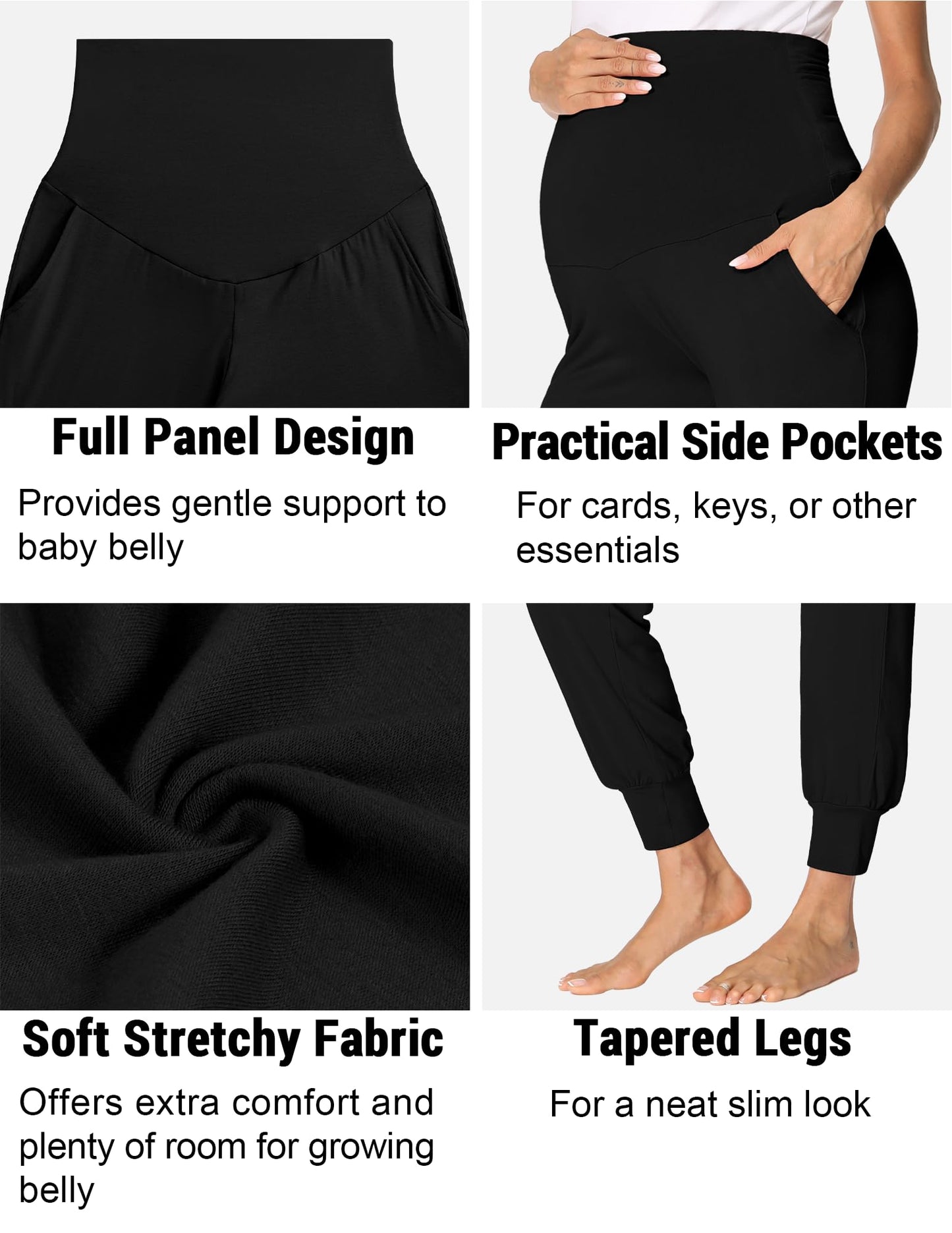 fitglam Women's Maternity Pants Over Belly Lounge Pajamas Clothes Pregnancy Must Haves Joggers with Pockets