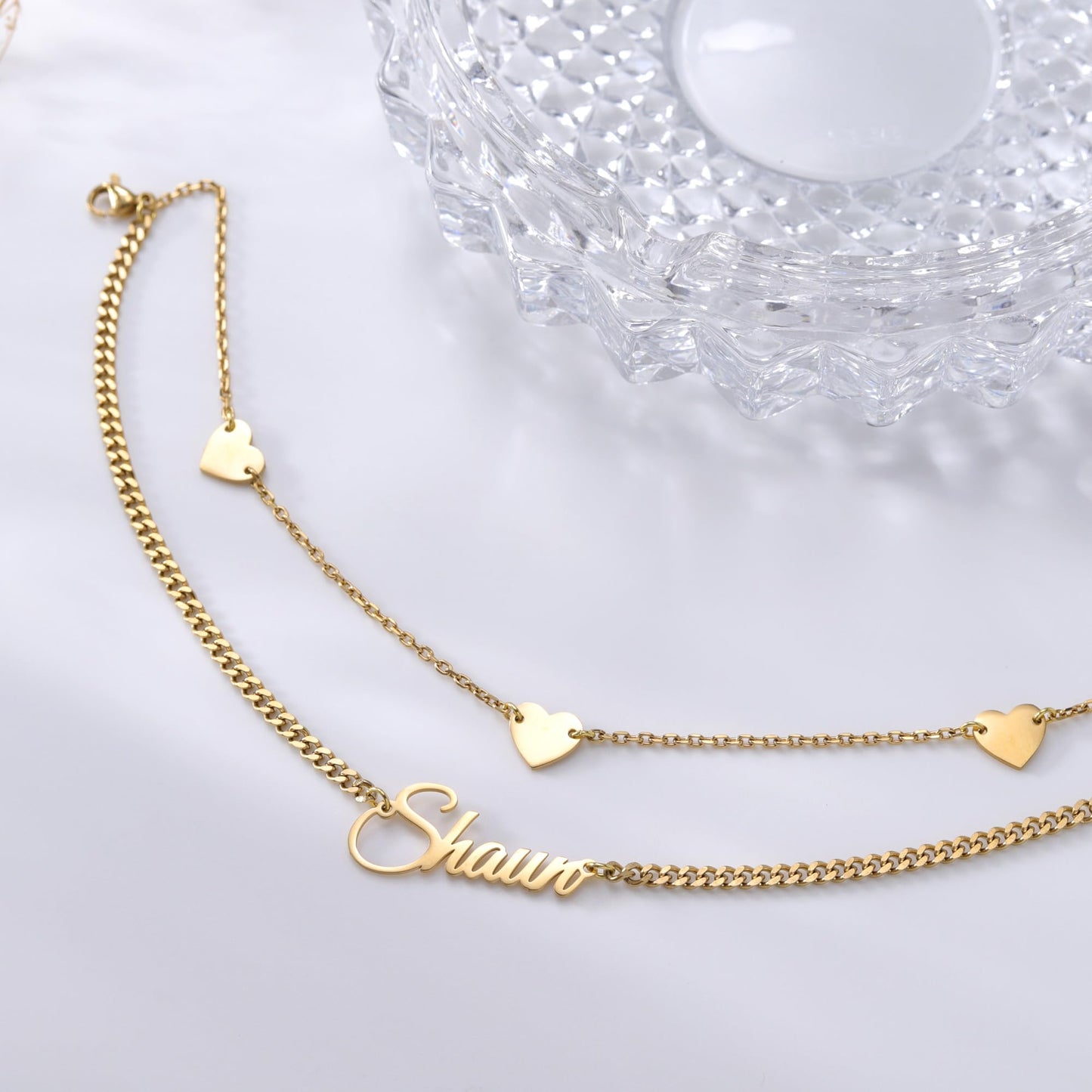Custom Bracelet with Name 18K Gold Plated Personalized Name Ankle Bracelet Adjustable, Customized Beach Jewelry Gifts for Women Girlfriend