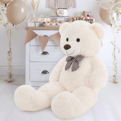 MaoGoLan Giant Big Teddy Bear 4 Feet 47 inch Life Size Tan Plush Bear Brown Stuffed Animal for Children Boyfriend