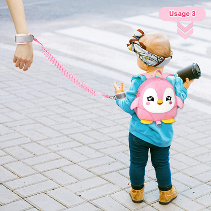 Accmor Toddler Harness Backpack Leash, Cute Dinosaur Backpacks with Anti Lost Wrist Link, Cute Mini Child Backpack Wristband Tether Strap and Protection Leashes for Boys Girls Aged 1-3 Years