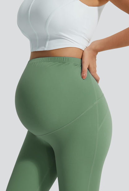 JOYSPELS Smooth Feeling Maternity Leggings Over The Belly with Pockets Workout Pregnancy Leggings