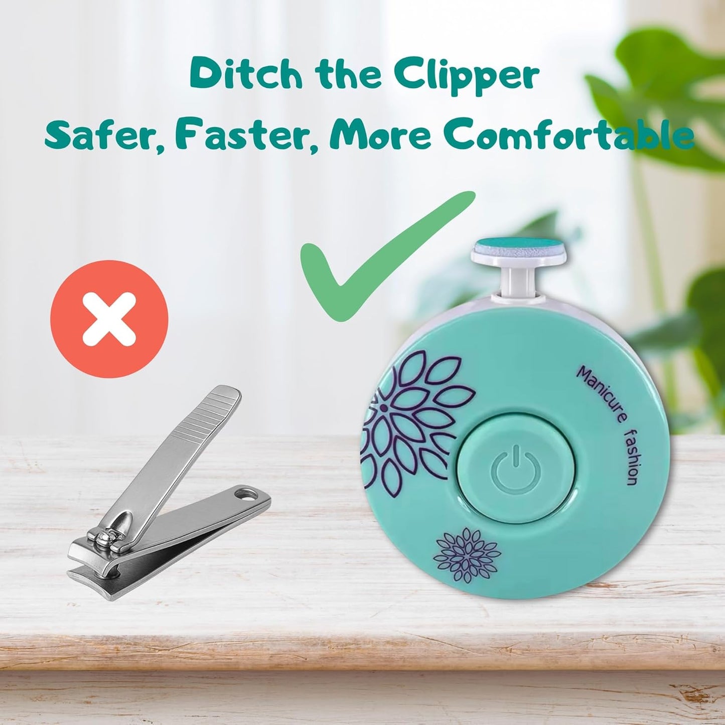Wonderbug Baby Nail Clipper Kit & Electric Baby Nail File – Quiet, Safe, Gentle Nail Trimmer for Newborn, Infant & Toddler Grooming – Baby Nail Clippers, File, Buffer & Zippered Storage Case