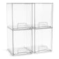 Sorbus Acrylic Storage Containers - 2 Pack, Stackable Storage Bins Set for Bathroom Organization - Clear Acrylic Drawer Organizers - Makeup Case Pull-Out Drawers (7.6’’ and 4.4’’ Tall)