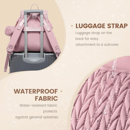 LOVEVOOK Diaper Bag Backpack, Small Baby Bag, Cute Baby Diaper Bag, Stylish Water-Resistant Travel Baby Bag for Mom, Baby Backpack with Changing Pad, Stroller Straps -Khaki