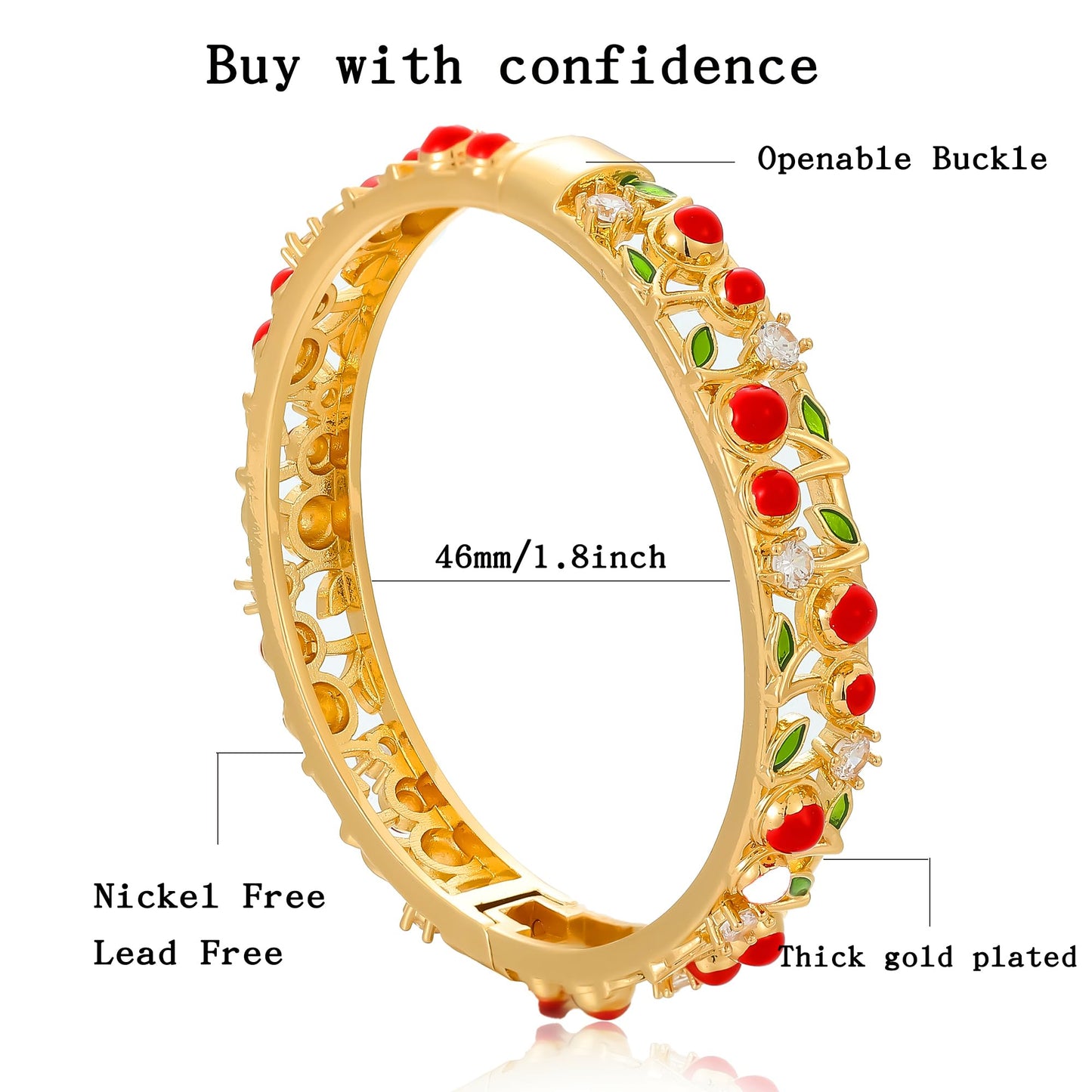 Ethlyn Gold Plated Colorful Openable Kids Baby Girls Bangles Bracelets Birthday Christmas Gifts Birthday Presents for children
