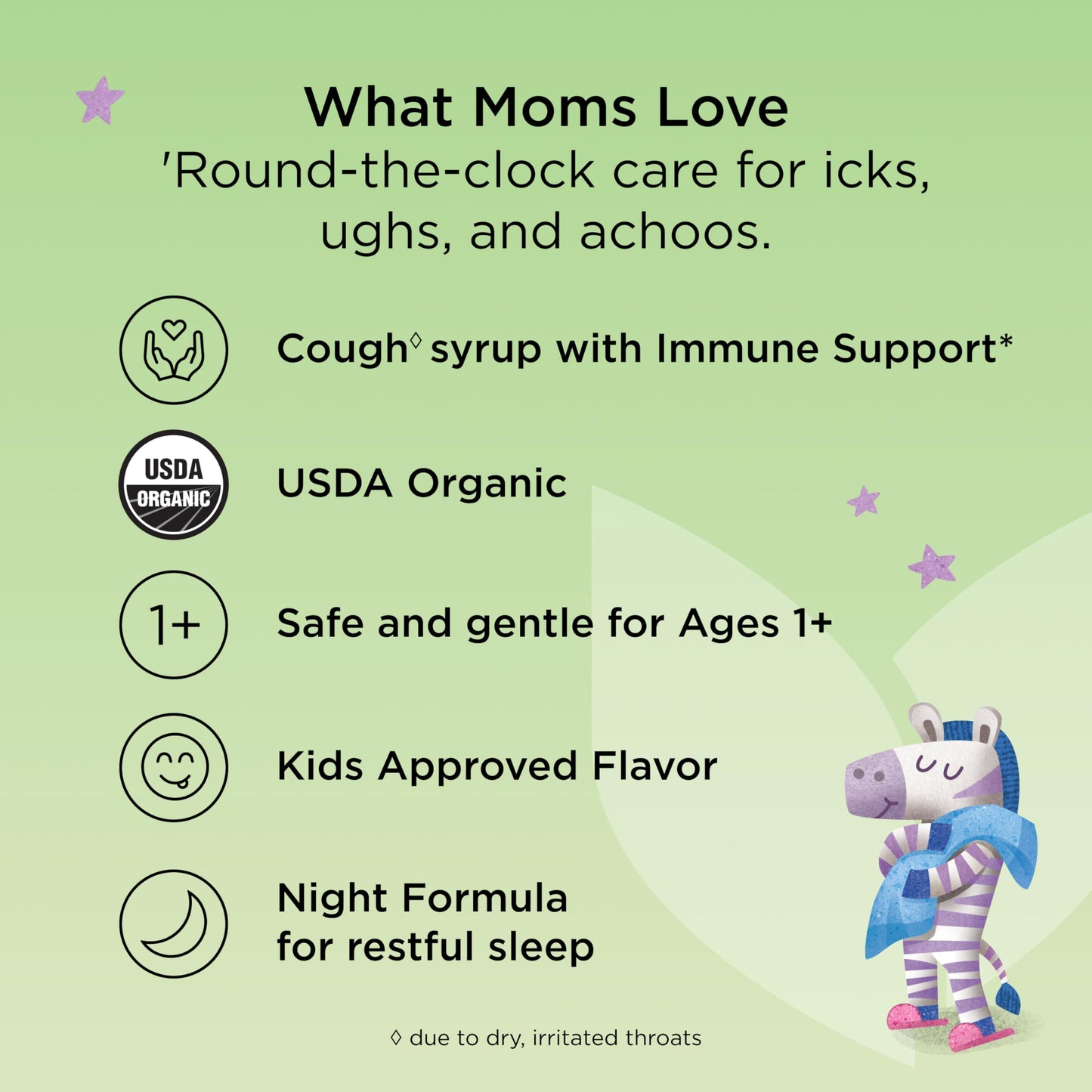 Hyland's Kids Nighttime Organic Cough Syrup and Immune Support with Agave, Elderberry and Pomegranate, Soothes Cough, and Supports Immunity, 4 Fl. Oz.