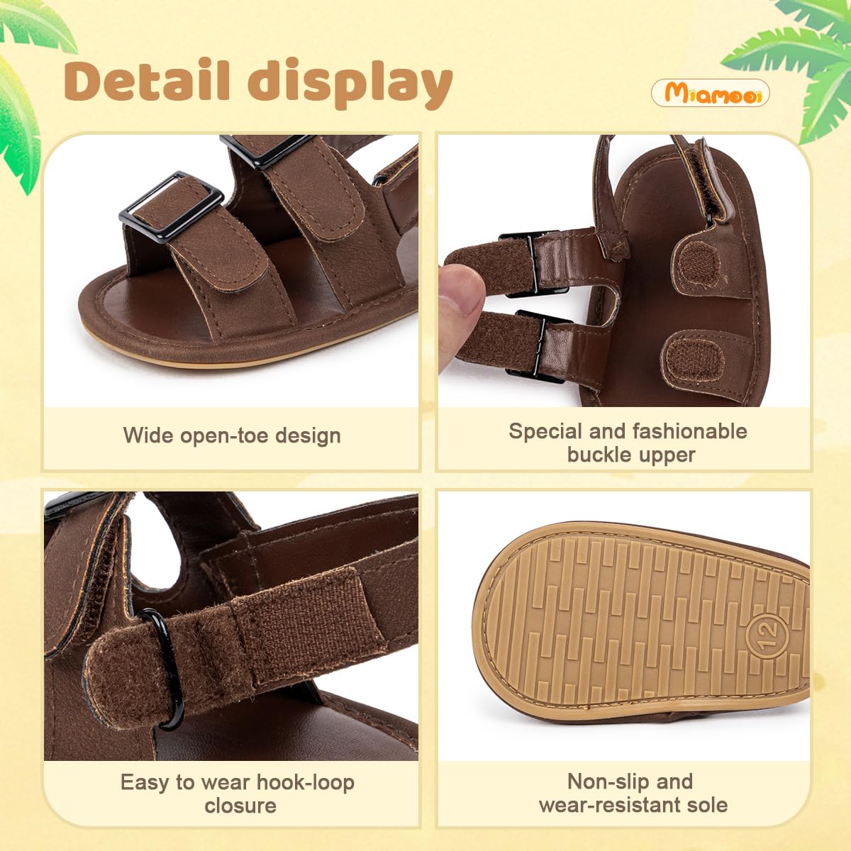 Miamooi Infant Baby Boys Girls Summer Beach Sandals Non Slip Soft Rubber Sole Toddler Outdoor Closed-Toe First Walker Shoes
