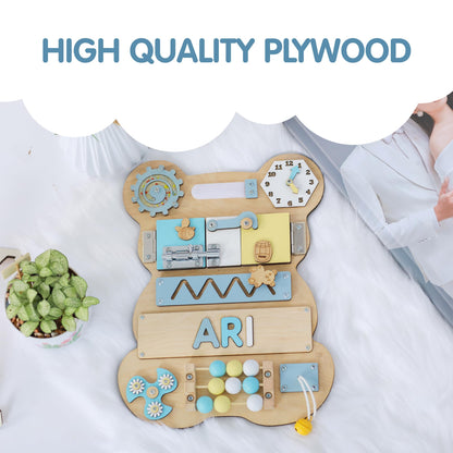 Nabytok Customized Name Puzzle for Toddlers (Fixed I J Letters) Personalized Toddlers Busy Board, Baby Personalized Board for 1-5 Years Old, First Birthday Gift, Montessori Toys (Pastel Girl)