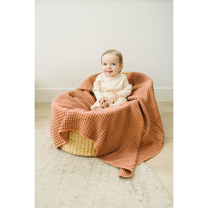 Konssy Waffle Baby Blanket - Soft & Cozy Nursery Swaddle Blanket, Lightweight Toddler Throw for Boys & Girls, Ideal for Wrapping (Oat)