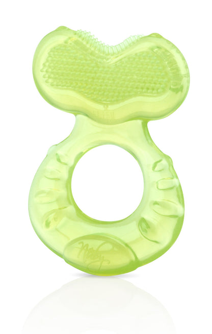 Nuby Silicone Teethe-eez Teether with Bristles, Includes Hygienic Case, Blue