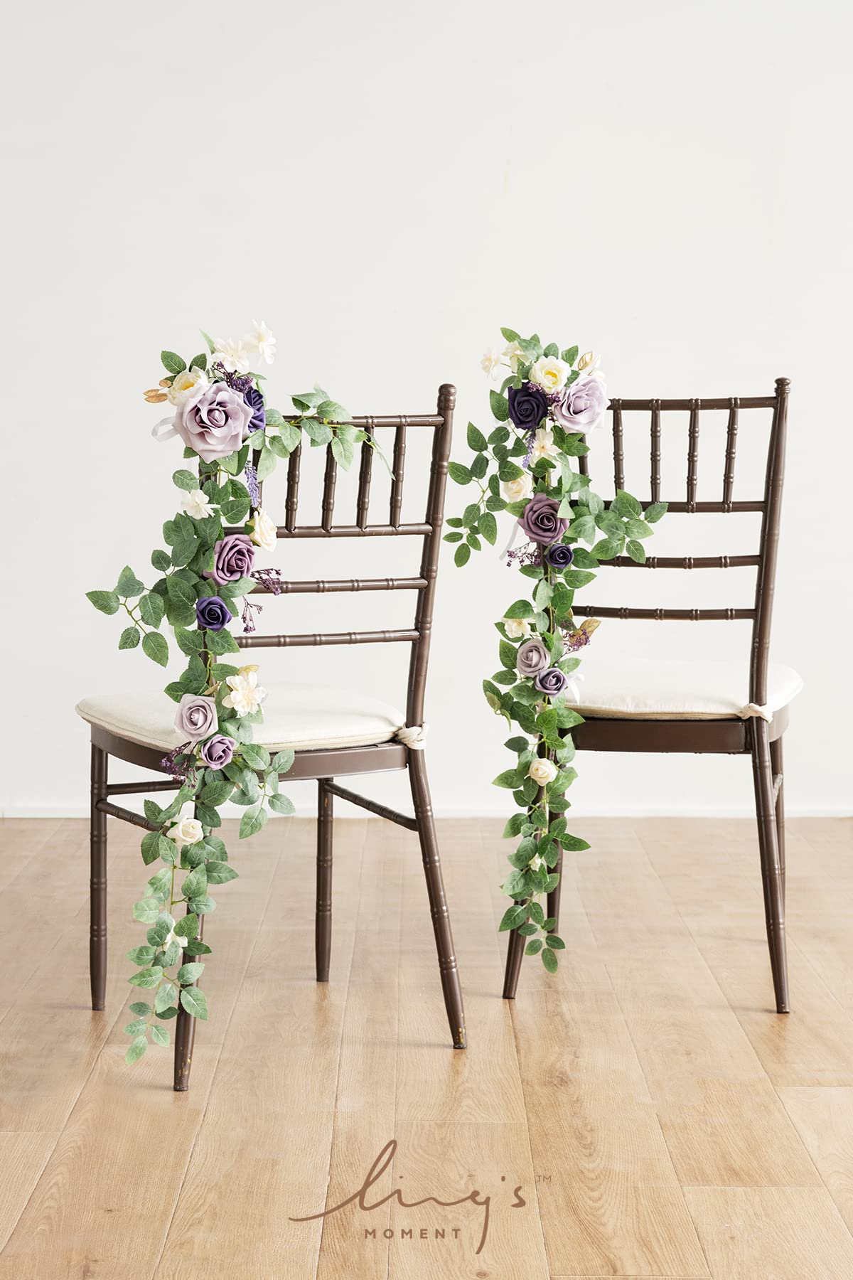 Ling's Moment 10pcs Wedding Chair Decorations Aisle Floral Swag Artificial Pew Flowers Hanging Garland Pink Blush & Cream For Ceremony Reception Church Rose Floral Faux Arrangement Party Outdoor Decor