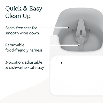 UPPAbaby Ciro High Chair/Sleek, Easy-to-Clean Design/Perfect-Fit Tray to Bring Baby to Table/Patent-Pending Harness/Dual-Position, 180-Degree Rotating Footrest/Caleb (Steel Blue/Rubberwood)