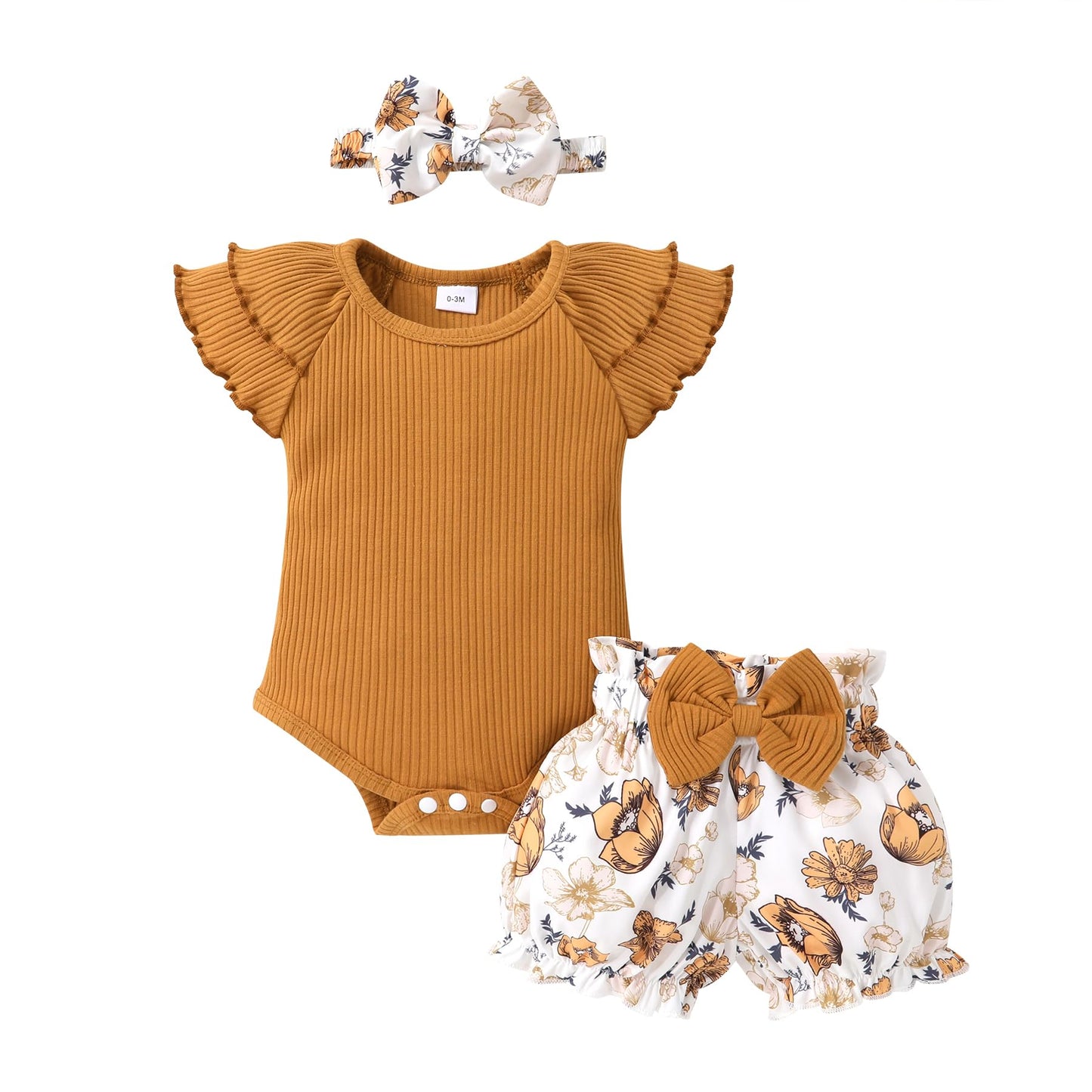 YOUNGER TREE Newborn Infant Baby Girl Clothes Romper Shorts Set Floral Summer Outfits Cute Baby Girl Clothing