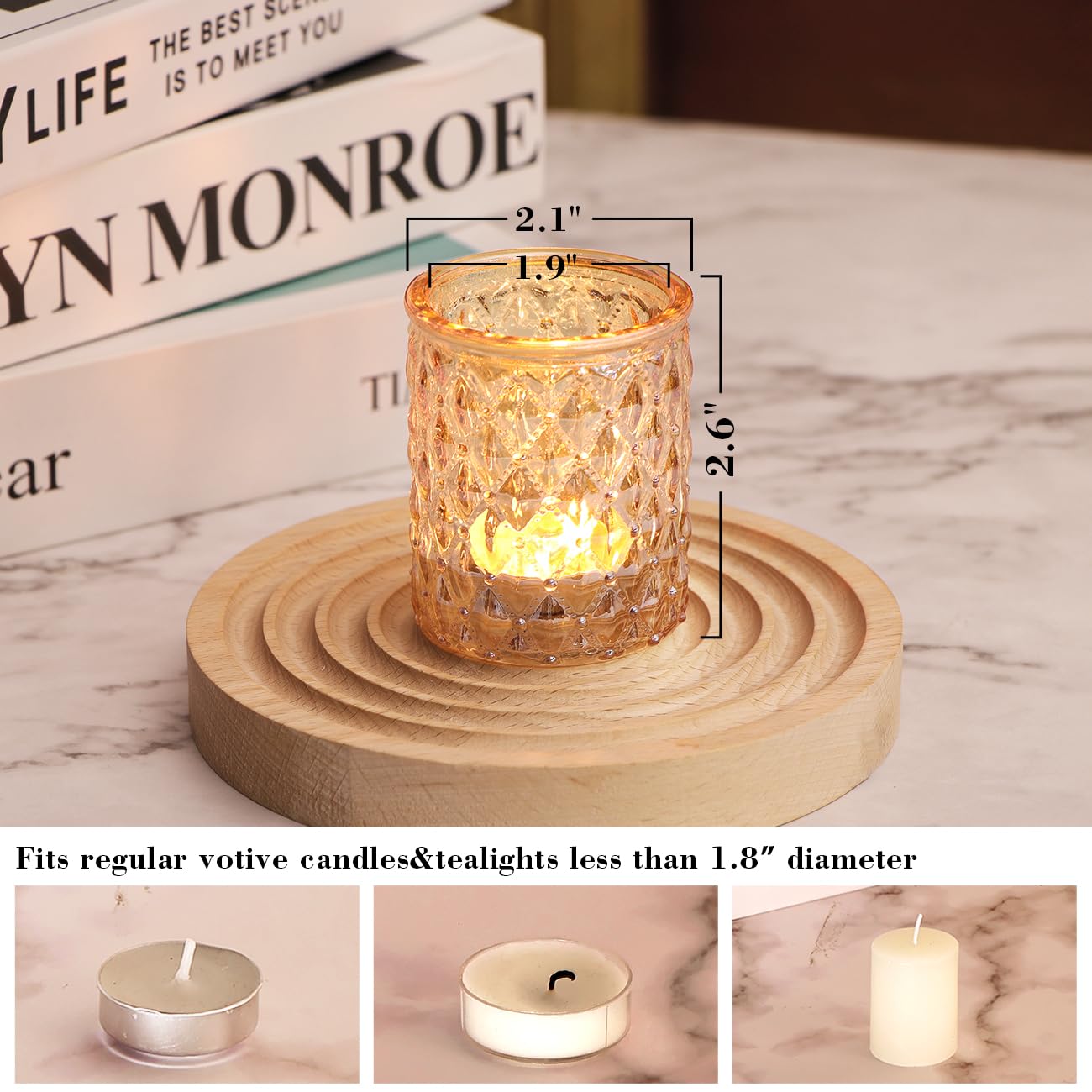 24pcs Pink Votive Candle Holders, Girl Baby Shower Decorations, Tealight Candle Holder for Valentine's Day, Wedding, Brithday Party, Table Centerpiece