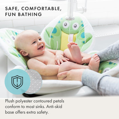 Blooming Bath Baby Bath Seat - Baby Tubs for Newborn Infants to Toddler 0 to 6 Months and Up - Baby Essentials Must Haves - The Original Washer-Safe Flower Seat (Lotus, Gray/White/Yellow)
