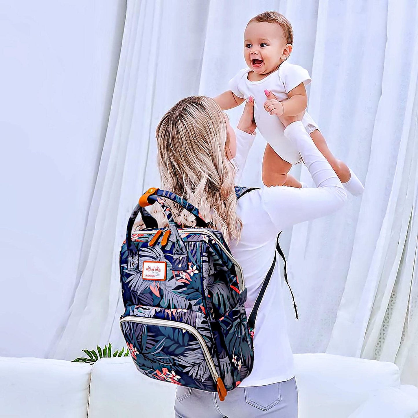 Diaper Bag Backpack for Dad and Mom with USB Charging Port Stroller Straps and Insulated Pocket,army military Travel Nappy Backpack for Daddy/Mommy (Black)